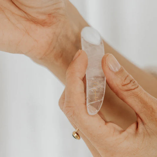 Clear Quartz Skincare Spatulas